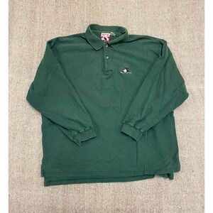 Vintage Disney Long sleeve shirt mens XL green 1990s Mickie Mouse collar